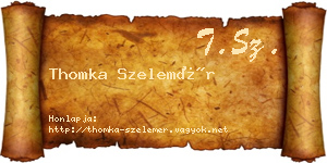 Thomka Szelemér névjegykártya